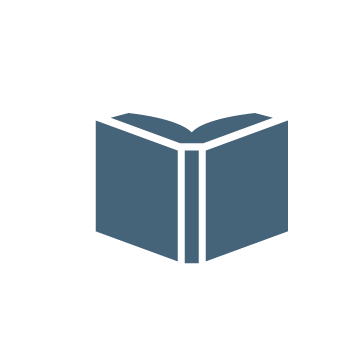 Icon of an open reading book, symbolizing educational pursuits